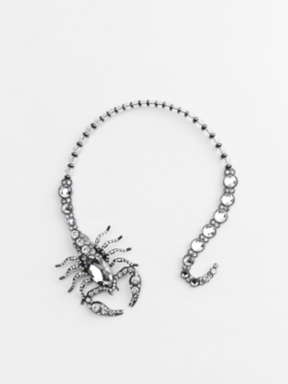 NWT Zara Silver Rhinestone Scorpion Neck Choker Costume Cosplay Halloween